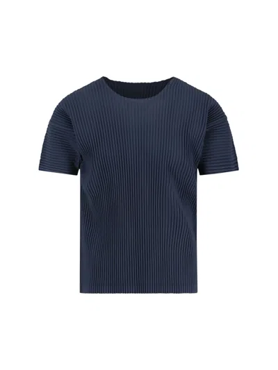Homme Plisse Pleated T-shirt In Blue