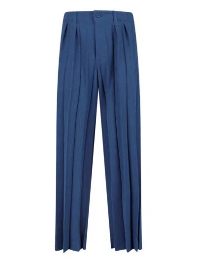 Homme Plisse Sweatpants "edge Ensemble" In Blue