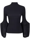 Homme Plisse "thin And Thinck Knit" Top In Blue