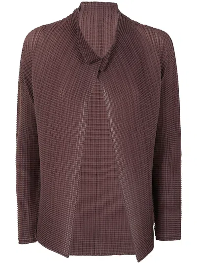 Homme Plisse Wooly Pleats-56 Shirt In Brown