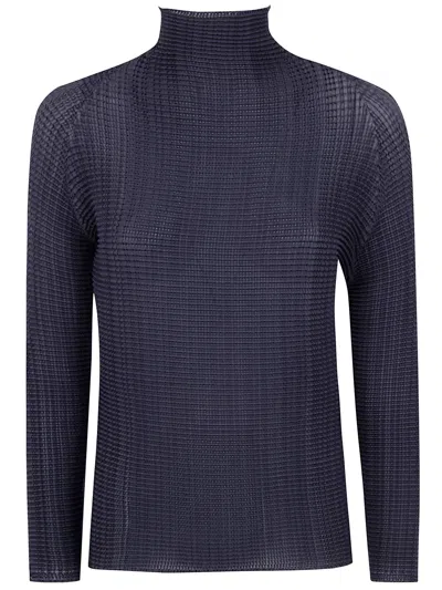 Homme Plisse "wooly Pleats Bk Wt 66" Shirt In Black
