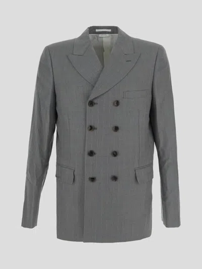 Homme Plus Double-breasted Blazer In Gray