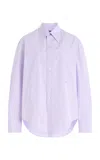 Hommegirls Purple 70's Pocket Shirt In Lavender Stripe