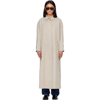 Hommegirls Beige Mac Coat In Neutral