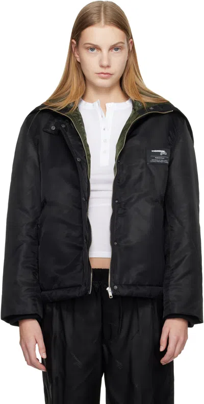 Hommegirls Black Nylon Bomber Jacket