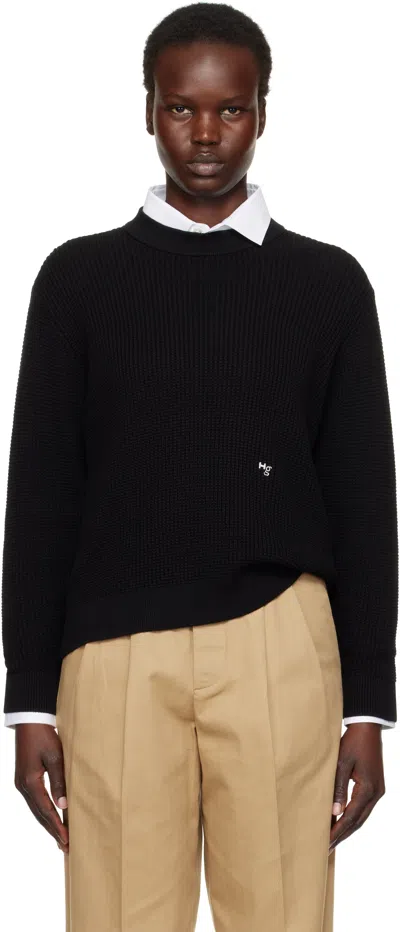 Hommegirls Black Waffle Knit Sweater