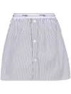 Hommegirls White Shirttail Miniskirt In Blackwhite