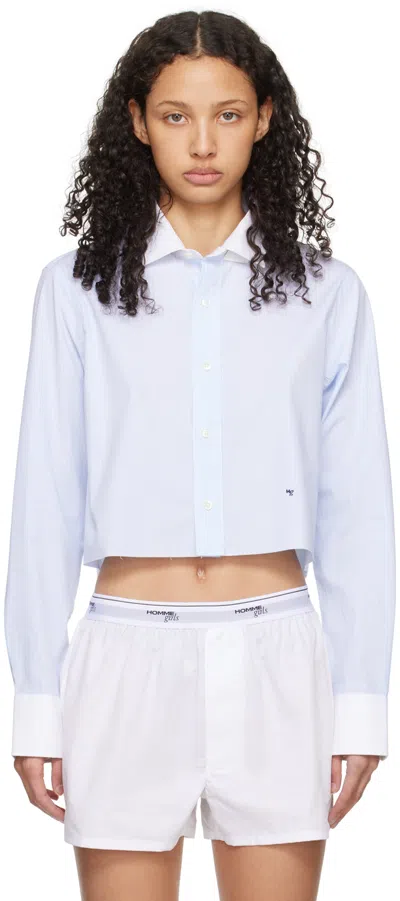 Hommegirls Blue Stripe Shirt In Ticking Stripe
