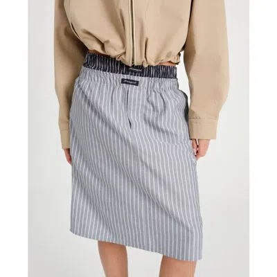 Hommegirls Boxer Pencil Skirt In Blue