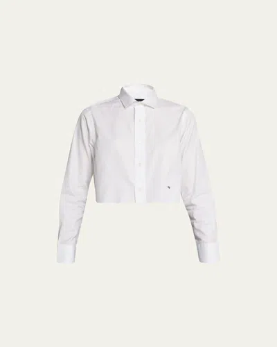 Hommegirls Boxy Cropped Shirt In White