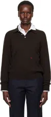 Hommegirls Brown Wool Polo In Chocolate Brown