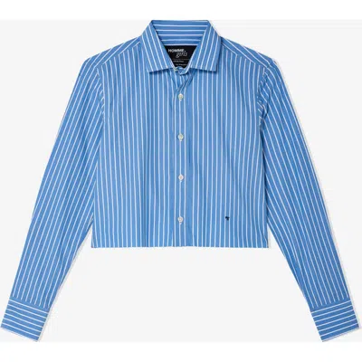 Hommegirls Classic Stripe Cropped Shirt In Blue