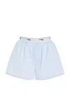 Hommegirls Cotton Pajama Boy Shorts With Logo Band In Light Blue