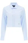 Hommegirls Cotton Twill Cropped Shirt In Clear Blue