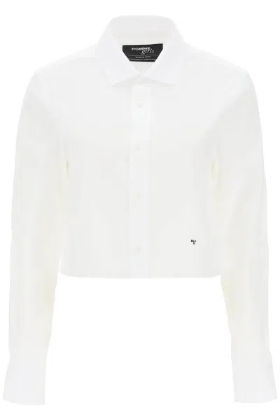 HOMMEGIRLS COTTON TWILL CROPPED SHIRT