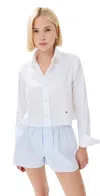 Hommegirls White Cropped Shirt In White