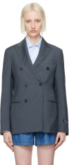 Hommegirls Gray Wool Classic Blazer In Gray