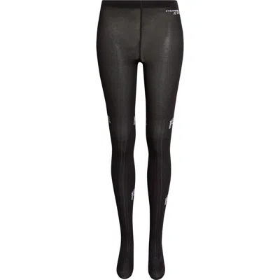 Hommegirls Hg Logo Jacquard Tights In Black