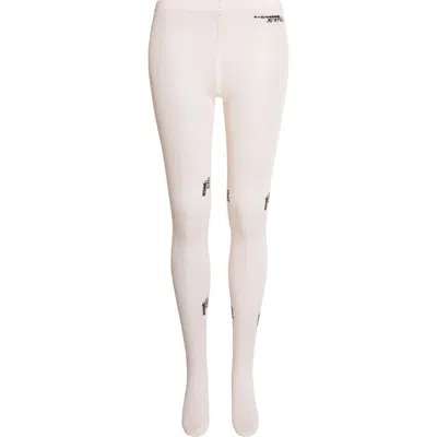 Hommegirls Hg Logo Jacquard Tights In White