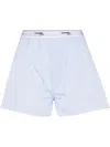 Hommegirls Cotton Pajama Boy Shorts With Logo Band In Light Blue