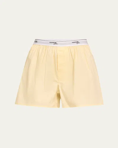 Hommegirls Logo-band Boxer Pajama Shorts In Yellow