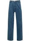 Hommegirls Medium Blue Straight Leg Jeans In Black