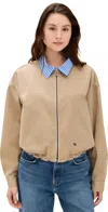 Hommegirls Parachute Jacket Khaki In Brown