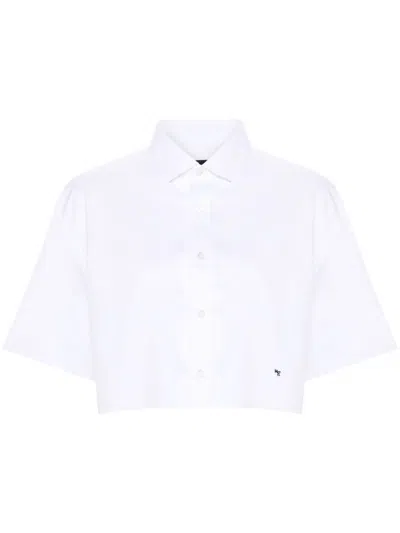 Hommegirls Raw-cut Cotton Shirt In White