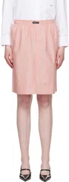 Hommegirls Red Boxer Pencil Midi Skirt