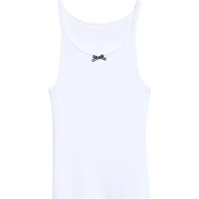 Hommegirls Stretch Cotton Rib Tank In White
