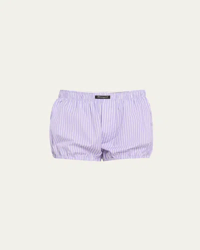 Hommegirls Stripe Cotton Bloomers In Purple