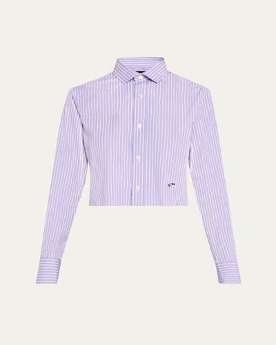 Hommegirls Stripe Cropped Shirt