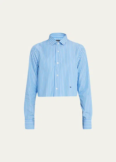 Hommegirls Stripe Cropped Shirt