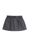 Hommegirls Striped Cotton Mini Boxer Skirt In Black