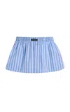 Hommegirls Striped Cotton Mini Boxer Skirt In Blue