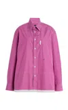 Hommegirls Striped Cotton Mini Shirt Dress In Pink