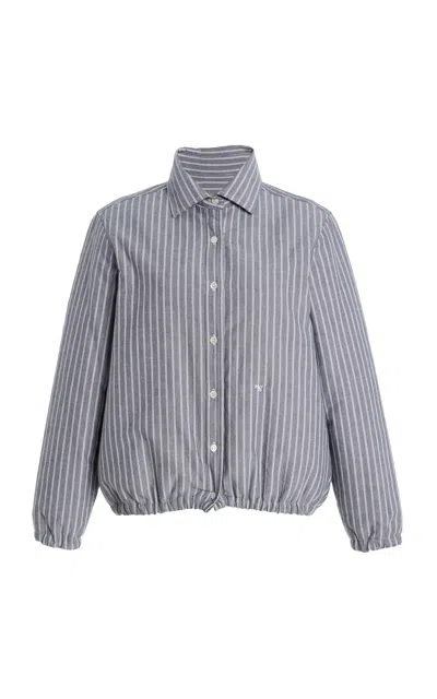 Hommegirls Striped Cotton Oxford Bomber Jacket
