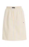 Hommegirls Striped Cotton Oxford Boxer Skirt In Yellow