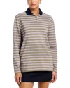 Hommegirls Striped Long Sleeve Polo In Purple