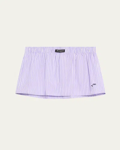 Hommegirls Striped Mini Boxer Skirt / Bandeau Top