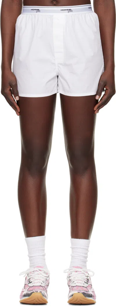 Hommegirls White Boxer Shorts