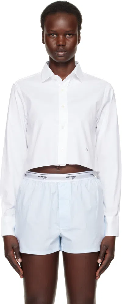 Hommegirls White Cropped Shirt