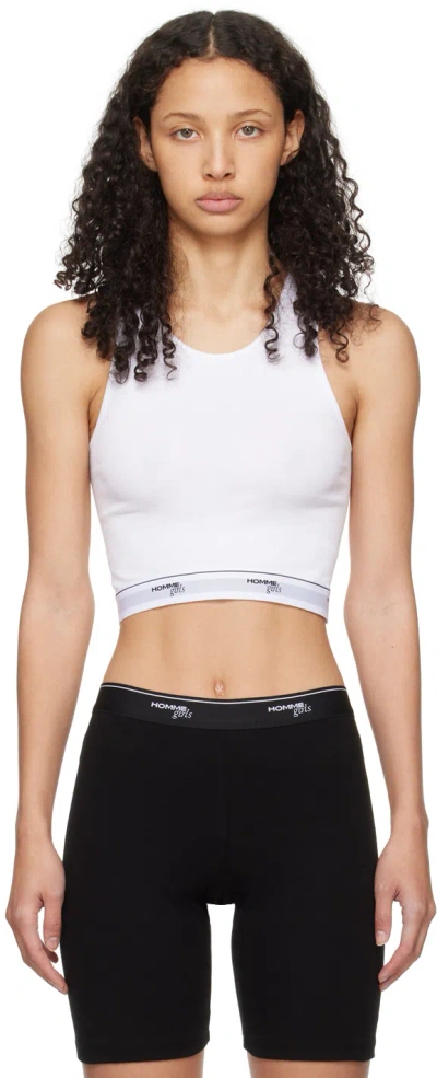 Hommegirls White Cropped Tank Top