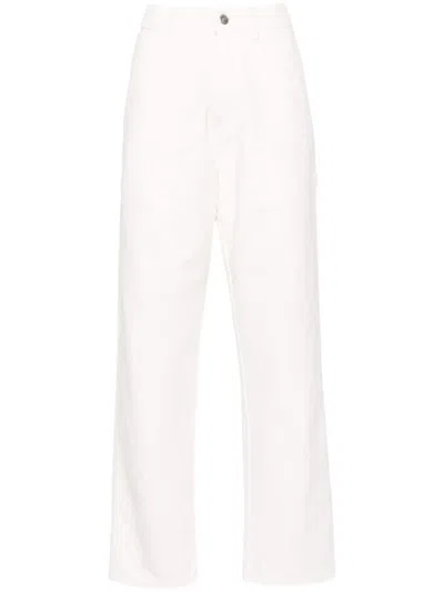 Hommegirls Straight-leg Canvas Cotton Trousers In White