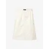 Hommegirls Womens Yellow Stripe Branded-waistband Semi-sheer Mesh Shorts In Neutral