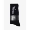 Hommegirls Womens Ribbed Mid-length Stretch Cotton-blend Socks Black In Black