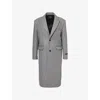 Hommegirls Womens Charcoal Single-breasted Long Wool Coat In Charcoal