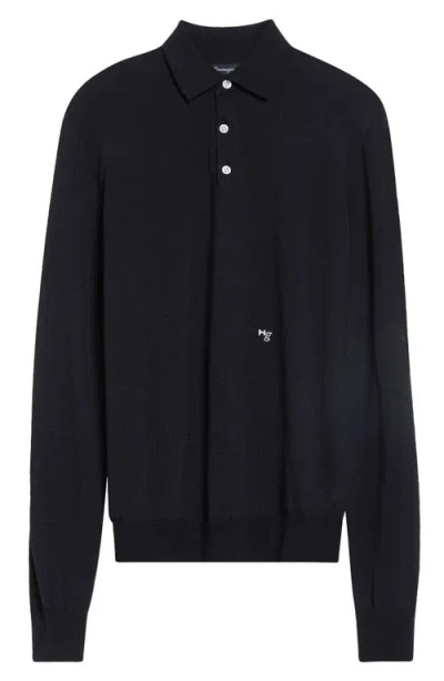 Hommegirls Wool & Cashmere Polo Sweater In Black