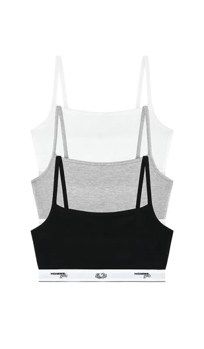 Hommegirls X Fruit Of The Loom Cami Bralette 3-pack In Multi