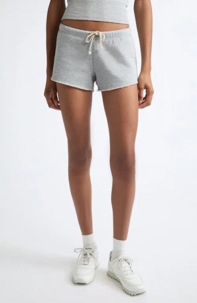 Hommegirls X Fruit Of The Loom Fruity Cutoff Cotton Fleece Sweat Shorts In Gray